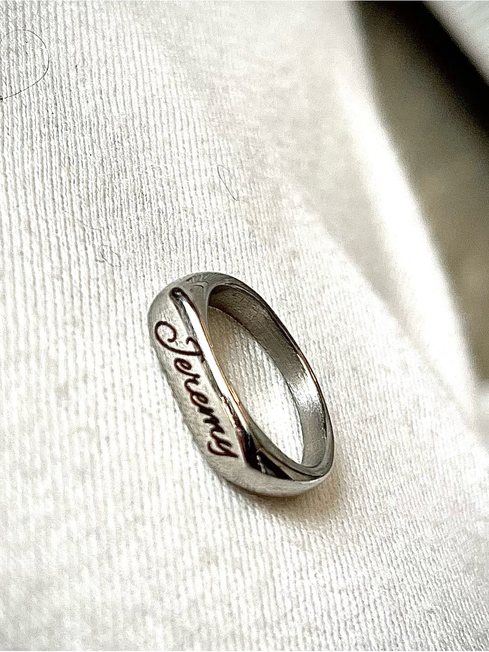 Sterling Silver 'Jeremy' Script Ring - Silver